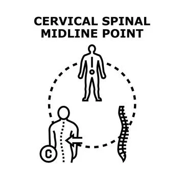 Human cervical spinal midline point medical concept Stock Illustration