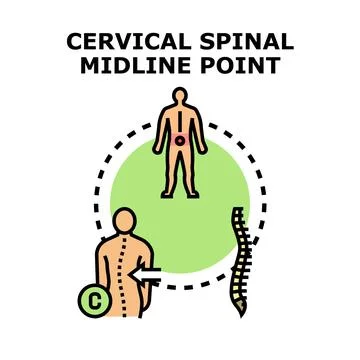 Human cervical spinal midline point medical concept Stock Illustration