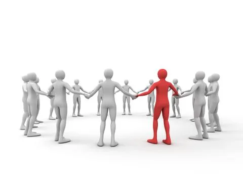 Human chain, artwork Illustrazione stock