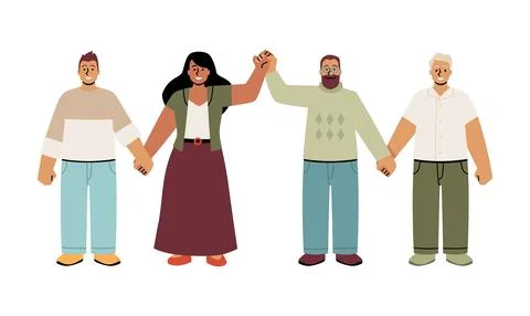 Human chain of unity vector illustration イラスト素材