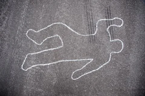 Human chalk line Stock Photos