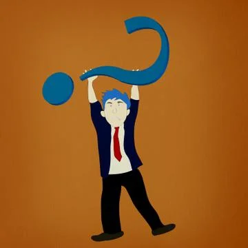 Human character and question mark Stock Illustration