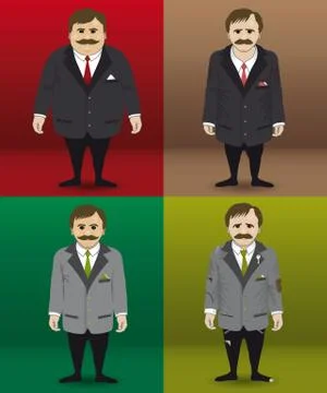 Human character in four different financial situations. Stock Illustration