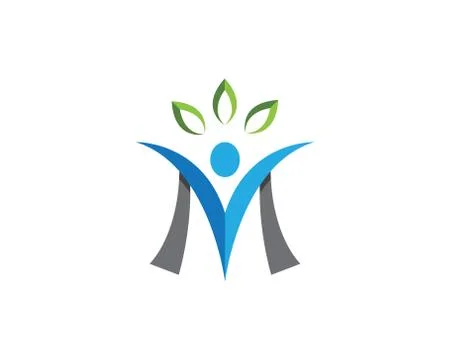Human character logo sign Stock Illustration