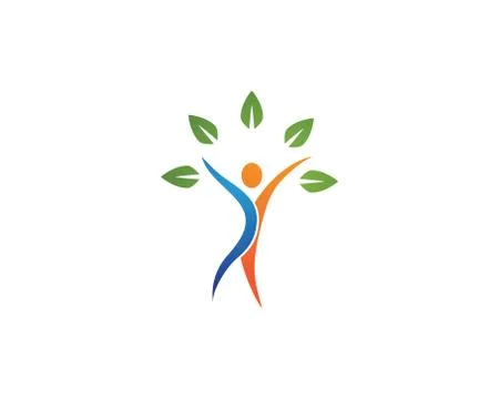 Human character logo sign Illustrazione stock