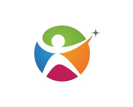Human character logo sign Stock Illustration