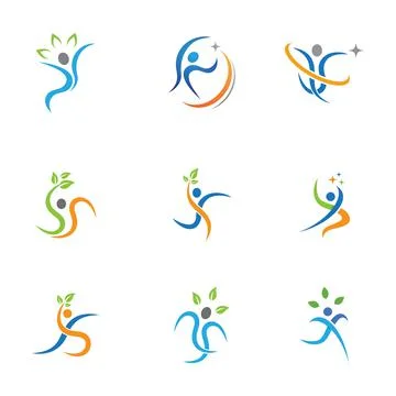 Human character logo sign Stock Illustration