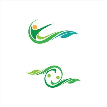 Human character logo sign 库存插图