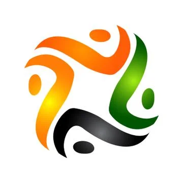 Human character vector logo concept illustration. Abstract man figure logo Stock Illustration