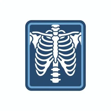 Human chest x-ray skeleton scan icon with skeleton radiology diagnostic イラスト素材