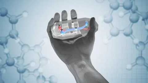 Human on a CHIP-hand translucent Stock Illustration