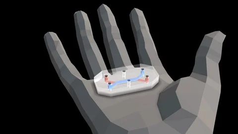 Human on a CHIP-in the low poly hand Stock Footage 109359034