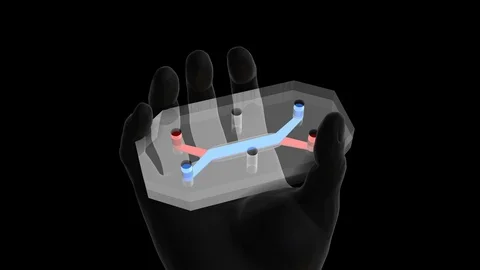 Human on a CHIP-zoom in black hand Video stock 109494083