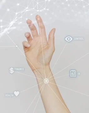 Human Chipping, Multipassport, Identification, Digitalization and Vaccination Stock Photos