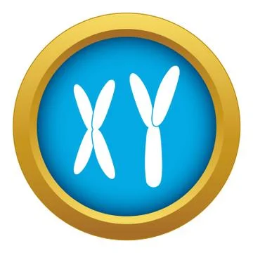 Human chromosomes icon blue vector isolated Stock Illustration
