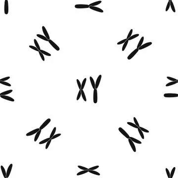 Human chromosomes pattern seamless black Illustrazione stock