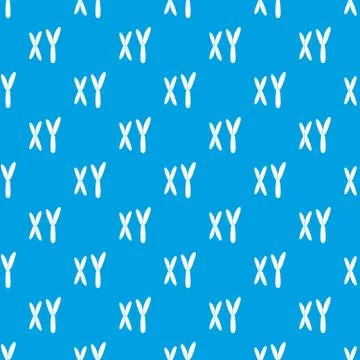 Human chromosomes pattern seamless blue Illustrazione stock