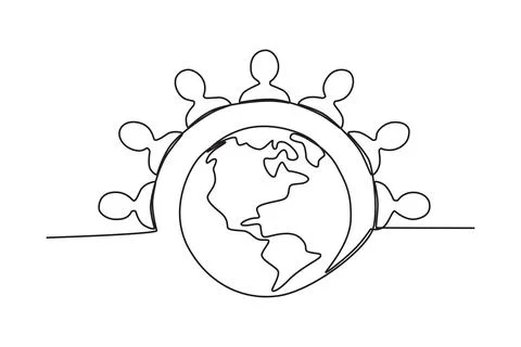 The human circles half the earth Stock Illustration