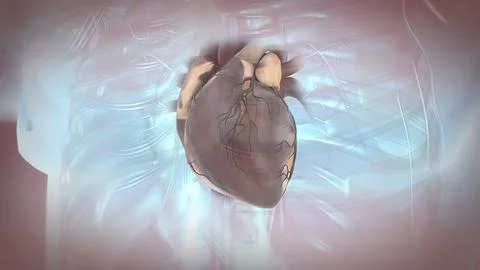 Human Circulatory System Heart Beat Anatomy Concept. 3D Stock Illustration