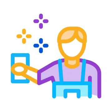 Human Cleaning Icon Vector Outline Illustration Ilustración de archivo