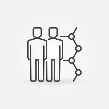 Human cloning linear icon Stock Illustration