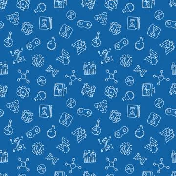 Human Cloning vector outline seamless pattern Illustrazione stock