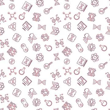 Human Cloning vector outline seamless pattern イラスト素材