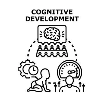 Human cognitive development process with learning and growth Stock Illustration