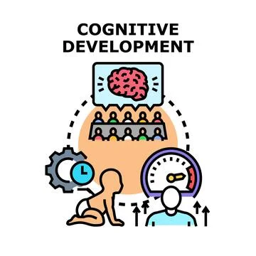 Human cognitive development process with learning and growth Illustrazione stock