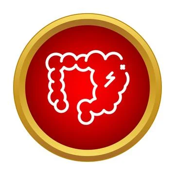Human colon experiencing abdominal pain and gut health issues Stock Illustration
