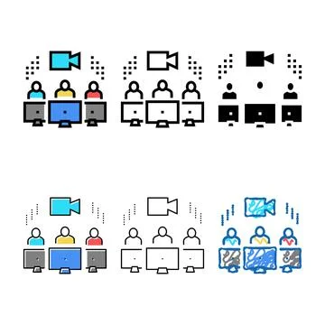 Human communicate video call color icon looks vector 스톡 일러스트