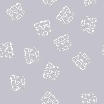 Human communicate video call line seamless pattern Stockillustratie