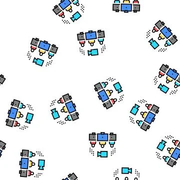 Human communicate video call vector seamless pattern イラスト素材
