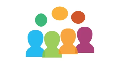 Human Communication Circles for Teamwork and Social Community Icon Stock Footage 342321538
