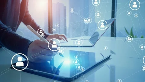 Human communication network concept. Human resources. Personnel management syste Stock Footage 151234777