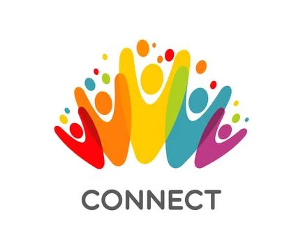Human community icon, people union or happy family Stock Illustration