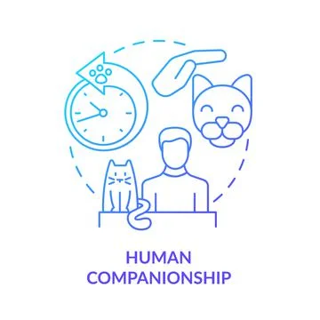 Human companionship blue gradient concept icon Stock Illustration