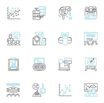 Human compliance linear icons set. Obligation , Conformity , Adherence Stock Illustration