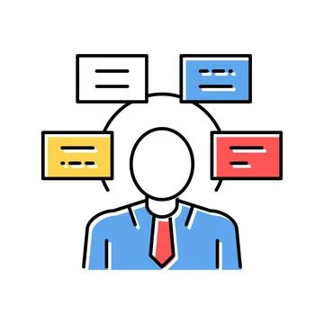 Human comprehends tasks color icon vector illustration Stock Illustration