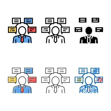 Human comprehends tasks color modern icon vector イラスト素材
