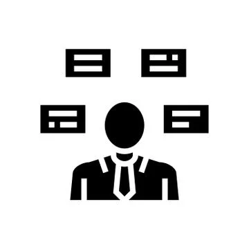 Human comprehends tasks glyph icon vector illustration Stock Illustration