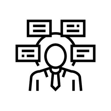 Human comprehends tasks line icon vector illustration 스톡 일러스트