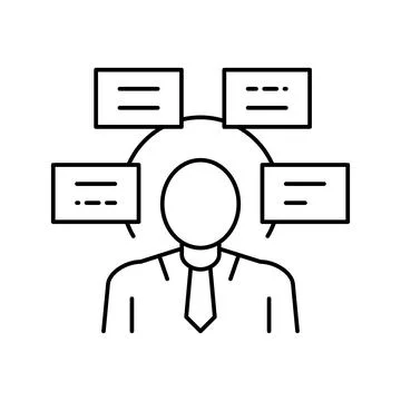 Human comprehends tasks line icon vector illustration イラスト素材