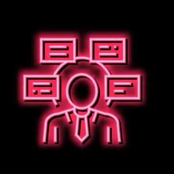 Human comprehends tasks neon glow icon illustration イラスト素材
