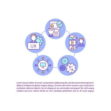 Human-computer interaction concept line icons with text Stock-Illustration