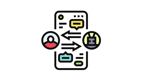 Human computer interaction hci color icon animation Video stock 326102539