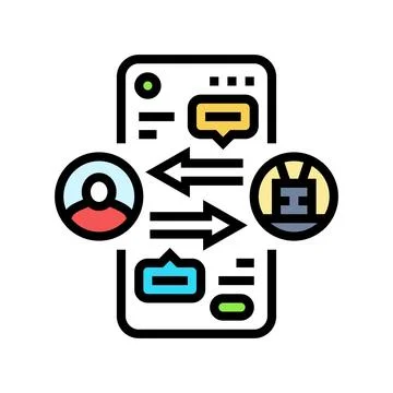 Human computer interaction hci color icon vector illustration Illustrazione stock