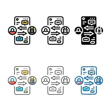 Human computer interaction hci color edition icon vector Stock-Illustration