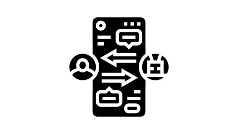 Human computer interaction hci glyph icon animation Stock Footage 326150202