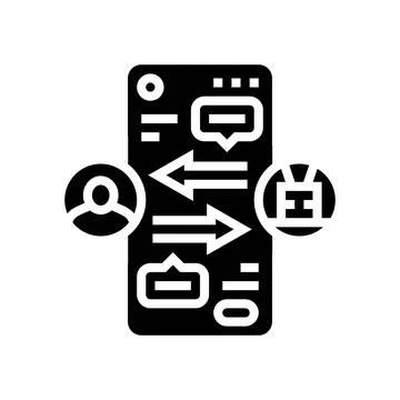 Human computer interaction hci glyph icon vector illustration Stock Illustration